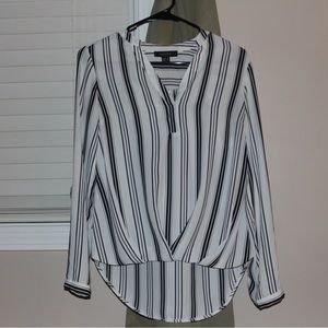 Black and White Striped Blouse